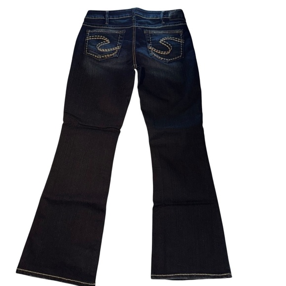 Silver AIKO Women’s Denim Jeans Size 30/31 NWOT Bootcut Dark With Fading Lowrise - Picture 3 of 9